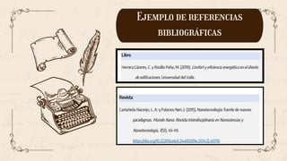 Ejemplo de referencias
bibliográficas
 
