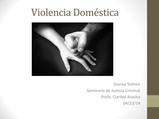 Violencia Doméstica
Dianne Soltren
Seminario de Justicia Criminal
Profa. Claribel Arocho
04/23/14
 