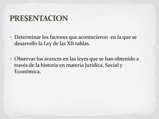 Presentacion ley de las xii tablas PPT 