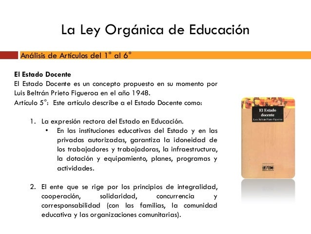 Presentacion ley orgánica de educación