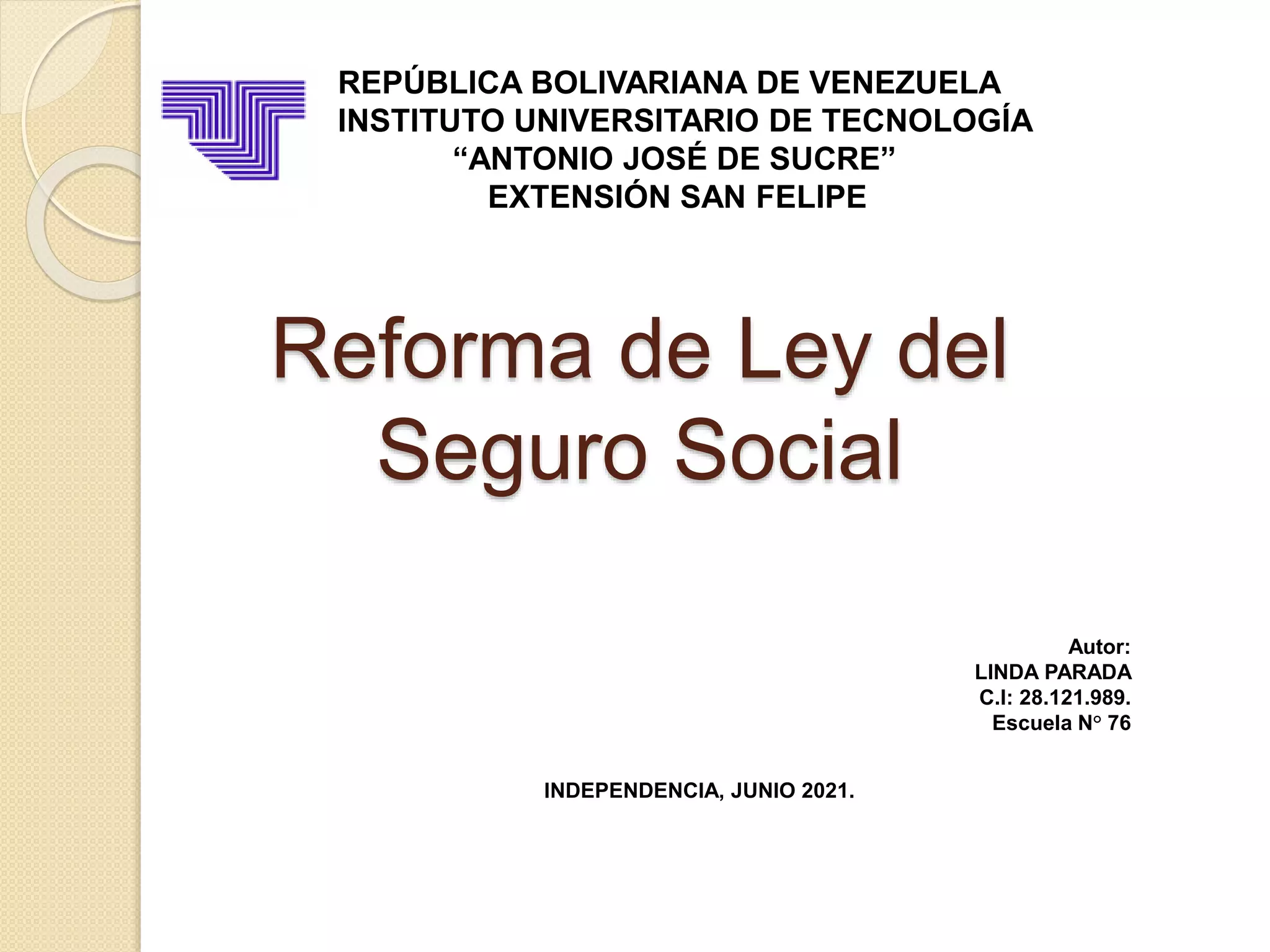 Reforma de ley del seguro social | PPT