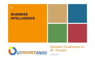 +
Ejemplos Visualización en
BI - Pentaho
BUSINESS
INTELLIGENCE
JUNIO 2013
 