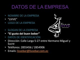 DATOS DE LA EMPRESANOMBRE DE LA EMPRESA