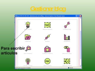 Gestionar blog Para escribir articulos 