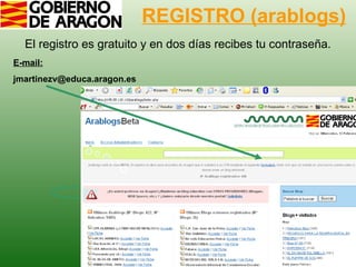 REGISTRO (arablogs) El registro es gratuito y en dos días recibes tu contraseña. E-mail:   [email_address]   