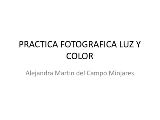 PRACTICA FOTOGRAFICA LUZ Y
          COLOR
 Alejandra Martin del Campo Minjares
 
