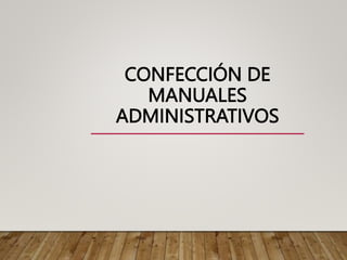 CONFECCIÓN DE
MANUALES
ADMINISTRATIVOS
 