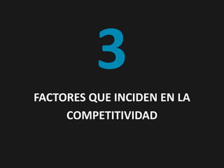 3
FACTORES QUE INCIDEN EN LA
COMPETITIVIDAD

 
