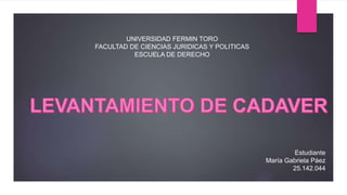 Estudiante
María Gabriela Páez
25.142.044
UNIVERSIDAD FERMIN TORO
FACULTAD DE CIENCIAS JURIDICAS Y POLITICAS
ESCUELA DE DERECHO
 
