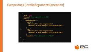 Excepciones (InvalidArgumentsException)
 