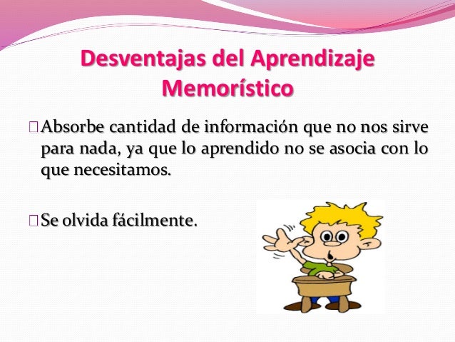 APRENDIZAJE MEMORISTICO