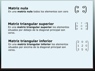 Matriz Diagonal Inferior Presentacion matrices val 1 | ODP