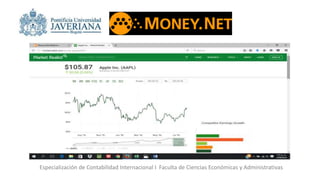 Especialización de Contabilidad Internacional I Faculta de Ciencias Económicas y Administrativas
 