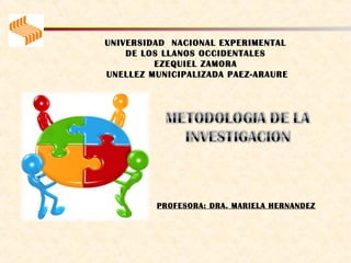UNIVERSIDAD NACIONAL EXPERIMENTAL
    DE LOS LLANOS OCCIDENTALES
         EZEQUIEL ZAMORA
UNELLEZ MUNICIPALIZADA PAEZ-ARAURE




         PROFESORA: DRA. MARIELA HERNANDEZ
 