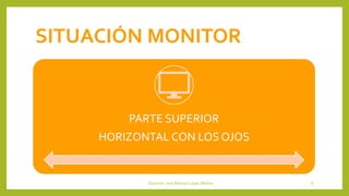 SITUACIÓN MONITOR
PARTE SUPERIOR
HORIZONTAL CON LOS OJOS
Docente: José Manuel López Molina 6
 