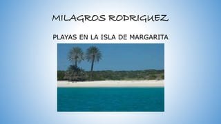 MILAGROS RODRIGUEZ
PLAYAS EN LA ISLA DE MARGARITA
 