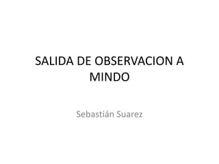SALIDA DE OBSERVACION A MINDO  Sebastián Suarez 