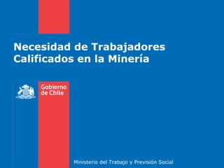 Necesidad de Trabajadores
Calificados en la Minería




         Ministerio del Trabajo y Previsión Social
 