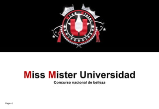 M iss  M ister Universidad Concurso nacional de belleza 