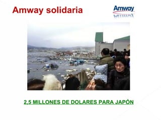 Amway solidaria




  2,5 MILLONES DE DOLARES PARA JAPÓN
 