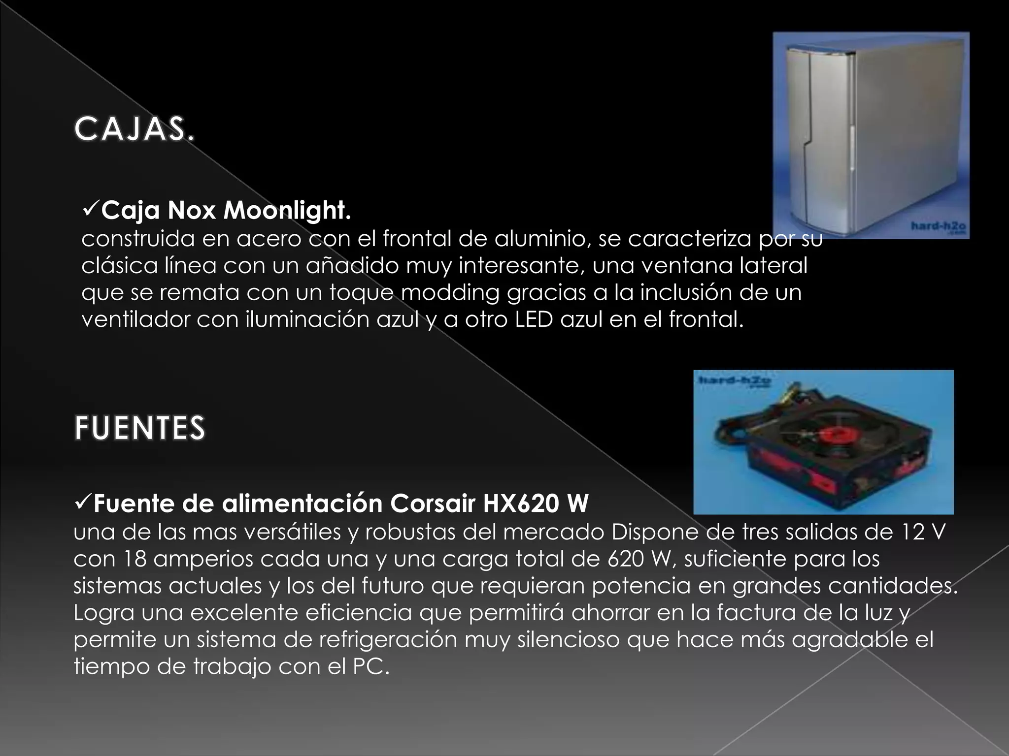 TARJETA GRÁFICATarjeta gráfica ATI HIS HD 5770la HIS HD 5770, que monta el nuevo RV840; con este novedoso chip se reduce drásticamente el consumo energético, con nuevas tecnologías como la compatibilidad con DirectX 11, ATI Stream para recompresión de video mediante GPU o ATI’s Eyefinitiy, que nos permite montar hasta tres monitores a 2560x1600 por monitor o un máximo de seis con una resolución cada uno de 1920x1080.