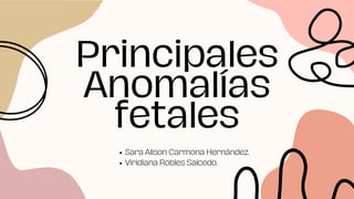 Principales
Anomalías
fetales
Sara Alison Carmona Hernández.
Viridiana Robles Salcedo.
 