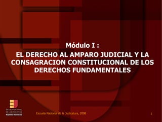 Módulo I : EL DERECHO AL AMPARO JUDICIAL Y LA CONSAGRACION CONSTITUCIONAL DE LOS DERECHOS FUNDAMENTALES 