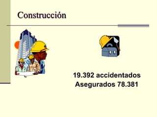 Construcción
19.392 accidentados
Asegurados 78.381
 