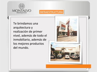 Te brindamos una
arquitectura y
realización de primer
nivel, además de todo el
inmobiliario, además de
los mejores productos
del mundo.
INFRAESTRUCTURAINFRAESTRUCTURA
 