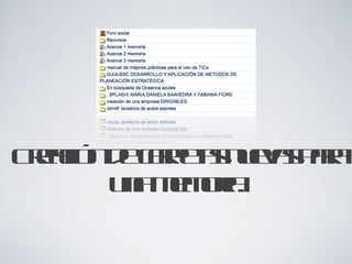 Creación de carpetas nuevas para una memoria. 