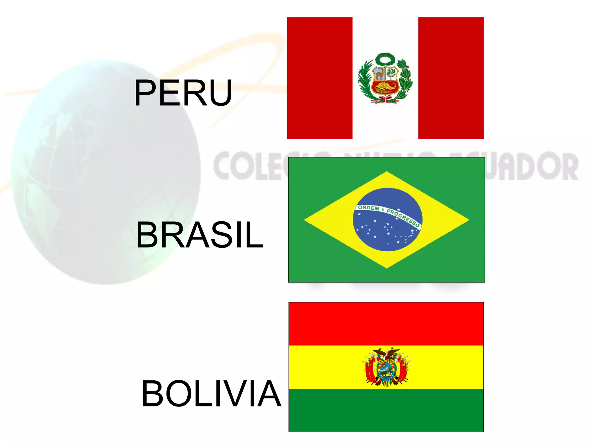 PERU


BRASIL



BOLIVIA
 
