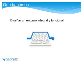 Que hacemos
Diseñar un entorno integral y funcional
 