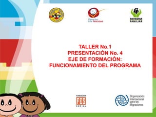 TALLER No.1 PRESENTACIÓN No. 4 EJE DE FORMACIÓN: FUNCIONAMIENTO DEL PROGRAMA 