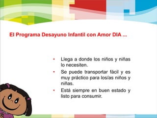  Empresas Privadas.¡Por mi derecho a la salud!Entrega de un desayuno que complementa la alimentación diaria de los niños y las niñas.