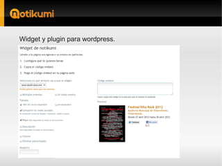 Widget y plugin para wordpress.
 