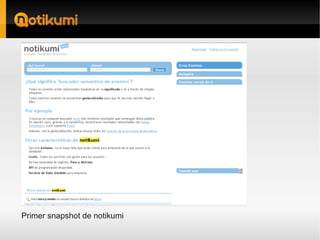 Primer snapshot de notikumi
 