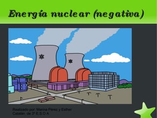 Energía nuclear (negativa) Realizado por: Marina Pérez y Esther Catalán  de 3º E.S.O A 