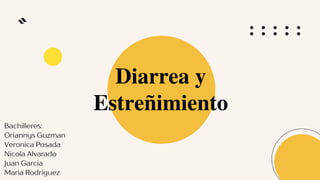 Diarrea y
Estreñimiento
Bachilleres:
Oriannys Guzman
Veronica Posada
Nicola Alvarado
Juan Garcia
Maria Rodriguez
 