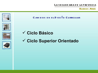 Cambios en el Diseño Curricular Ciclo Básico Ciclo Superior Orientado 