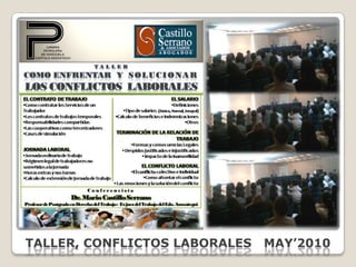 TALLER, CONFLICTOS LABORALES   MAY’2010 