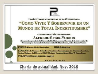 Charla de actualidad, Nov. 2010