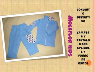 Mocaflor kidsConjunto deportivo Campera y pantalon con apliques y forro de ositos