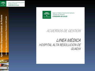 Agencia Publica Empresarial Sanitaria de Poniente

  Unidad de Urgencias y Hospitlaizacion Polivalente HAR Guadix
 