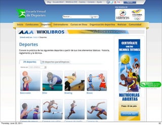 Thursday, June 23, 2011   30
 