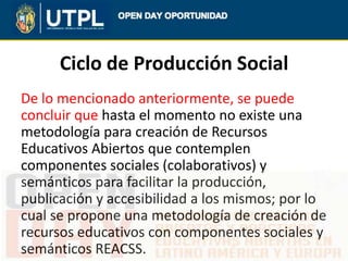 Ciclo de Producción Social
De lo mencionado anteriormente, se puede
concluir que hasta el momento no existe una
metodologí...