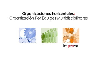 Organizaciones horizontales:
Organización Por Equipos Multidisciplinares

 