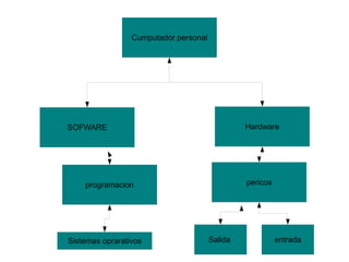 Cumputador personal programacion Hardware sofware SOFWARE pericos Salida  entrada Sistemas oprarativos 