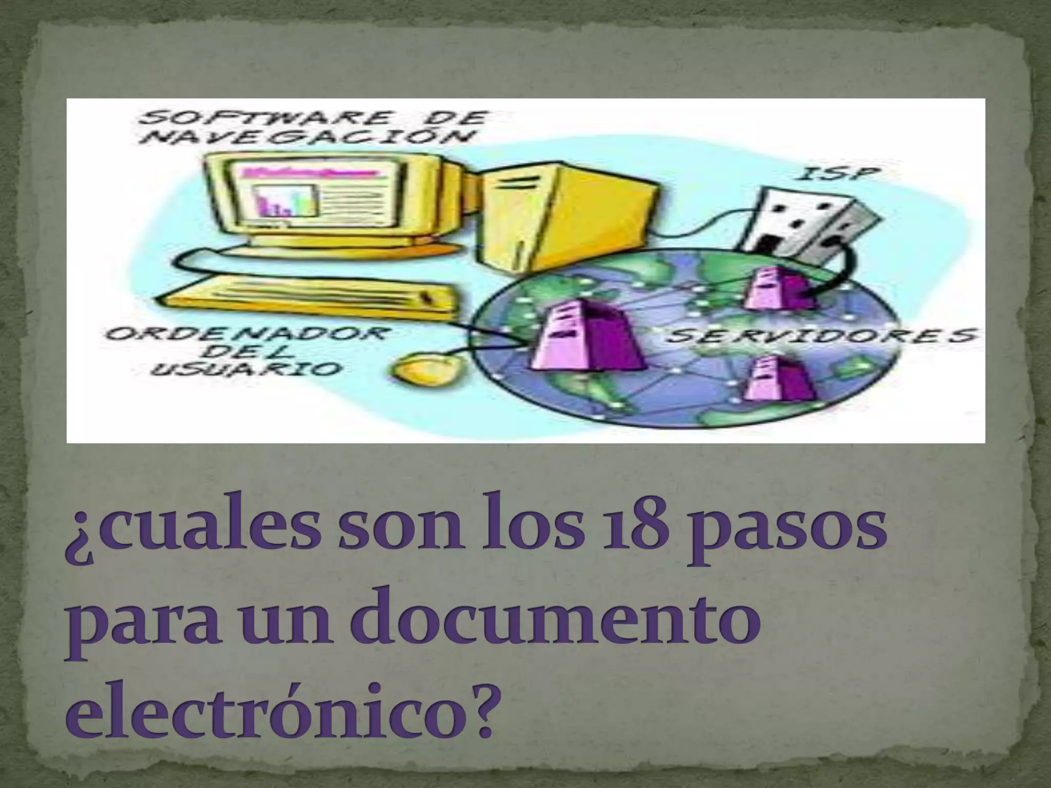 ¿cuales son los 18 pasos para un documento electrónico?