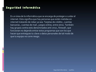 Presentacion sobre seguridad informatica | PPT