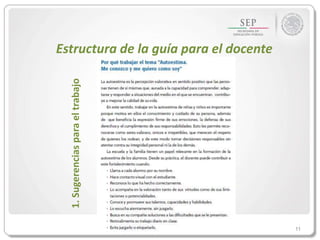 Estructura de la guía para el docente
11
1.Sugerenciasparaeltrabajo
 